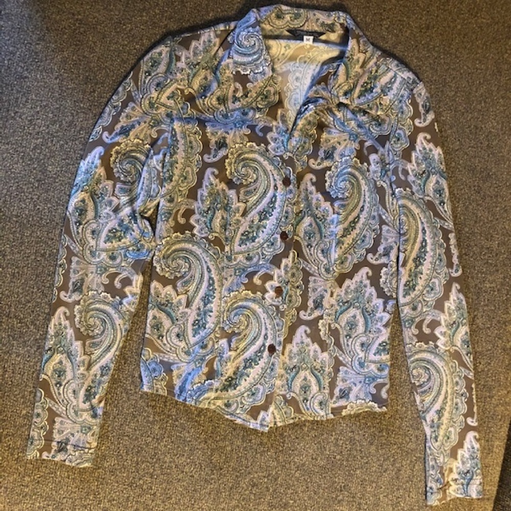Guess Brown & Lilac Paisley Long Sleeve Top